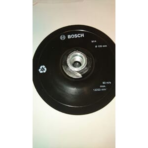 Gummitallerken 125mm M14 m/borrelås
