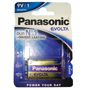 Batteri Panasonic 6LR61 9V  - pk.a 1 stk.