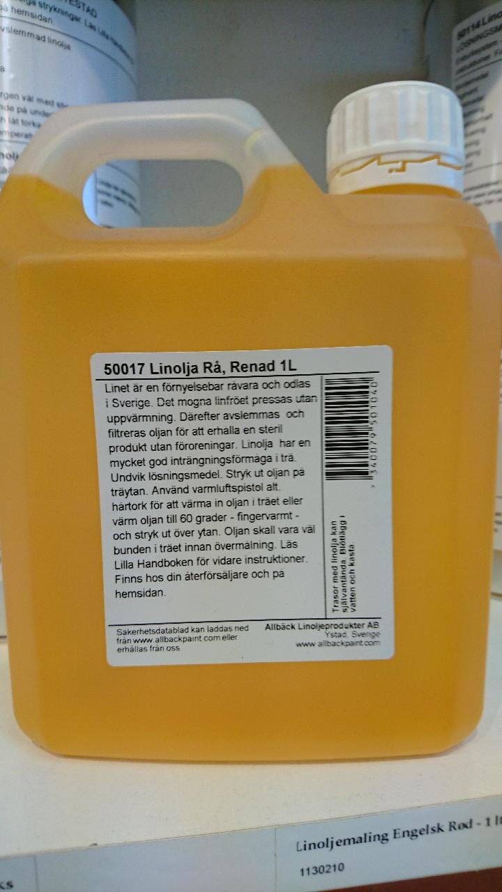 Linolje Rå, Ren - 1 ltr.fl. - BETOMUR AS